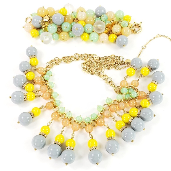 J. Crew Jewelry - SOLD - J. Crew Necklace + Bracelet Glossy Beads